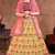 Yellow Thread, Dori, Zari, and Sequins Embroidered with stonework Mulberry Silk Semi Stitched Lehenga choli for bride