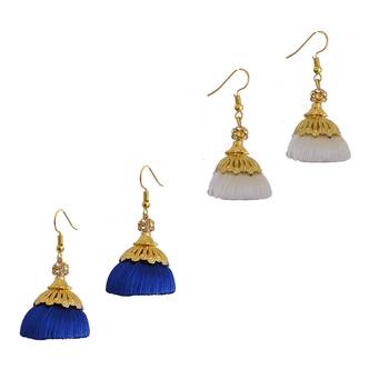 Multicolor combo silk thread earrings 1
