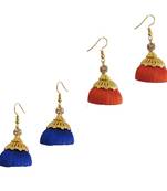 Multicolor combo silk thread earrings