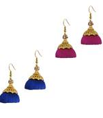 Multicolor combo silk thread earrings