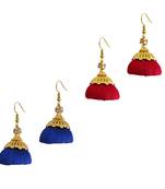 Multicolor combo silk thread earrings