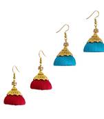 Multicolor combo silk thread earrings