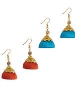Multicolor combo silk thread earrings