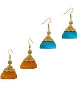 Multicolor combo silk thread earrings