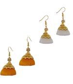 Multicolor combo silk thread earrings