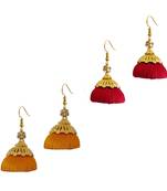 Multicolor combo silk thread earrings