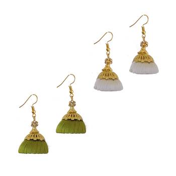 Multicolor combo silk thread earrings 1