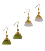 Multicolor combo silk thread earrings