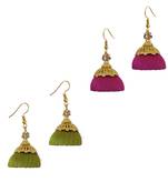 Multicolor combo silk thread earrings