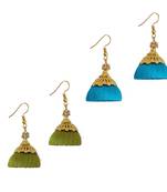 Multicolor combo silk thread earrings