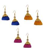 Multicolor combo silk thread earrings