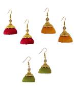 Multicolor combo silk thread earrings