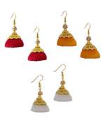 Multicolor combo silk thread earrings