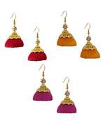 Multicolor combo silk thread earrings