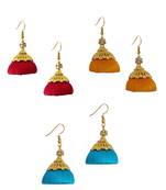 Multicolor combo silk thread earrings
