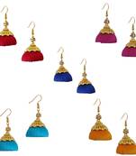 Multicolor combo silk thread earrings