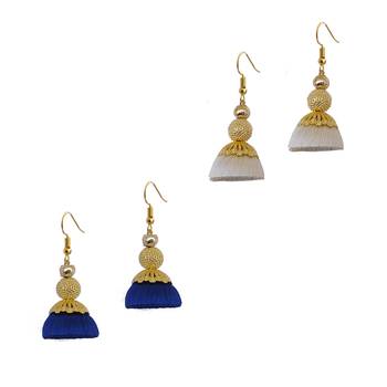 Multicolor combo silk thread earrings 1