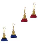 Multicolor combo silk thread earrings