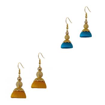 Multicolor combo silk thread earrings 1