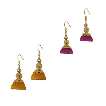 Multicolor combo silk thread earrings 1