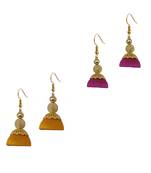 Multicolor combo silk thread earrings