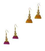 Multicolor combo silk thread earrings