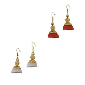 Multicolor combo silk thread earrings 1