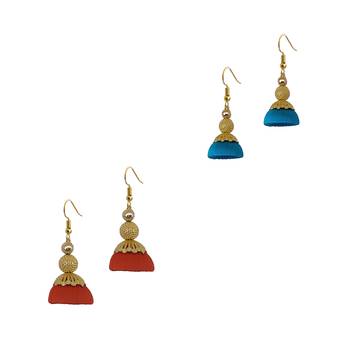 Multicolor combo silk thread earrings 1