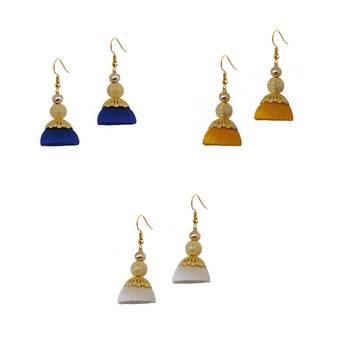 Multicolor combo silk thread earrings 1