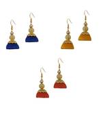 Multicolor combo silk thread earrings