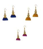 Multicolor combo silk thread earrings