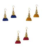 Multicolor combo silk thread earrings