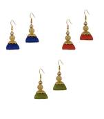 Multicolor combo silk thread earrings