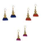 Multicolor combo silk thread earrings