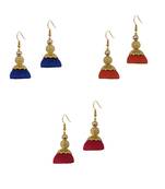 Multicolor combo silk thread earrings