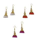 Multicolor combo silk thread earrings