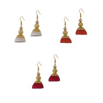 Multicolor combo silk thread earrings 1