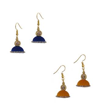 Multicolor combo silk thread earrings 1