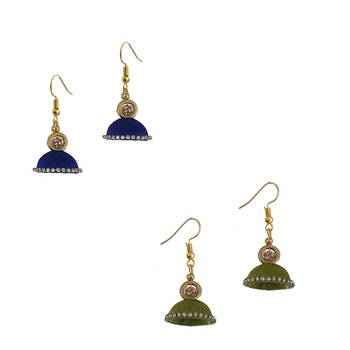 Multicolor combo silk thread earrings 1