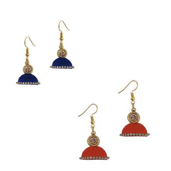 Multicolor combo silk thread earrings 1