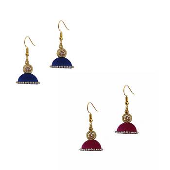 Multicolor combo silk thread earrings 1