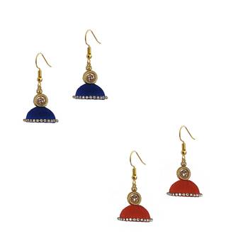 Multicolor combo silk thread earrings 1