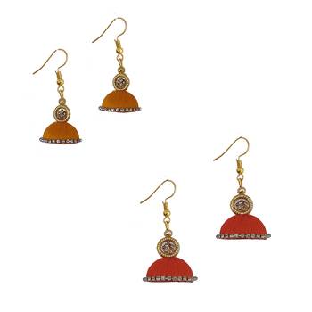 Multicolor combo silk thread earrings 1
