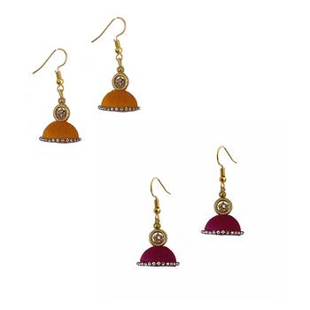 Multicolor combo silk thread earrings 1