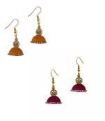 Multicolor combo silk thread earrings