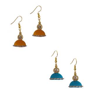 Multicolor combo silk thread earrings 1