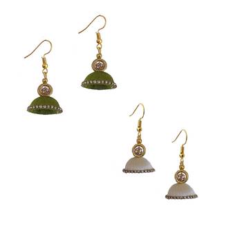 Multicolor combo silk thread earrings 1