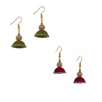 Multicolor combo silk thread earrings 1