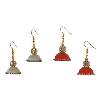 Multicolor combo silk thread earrings 1