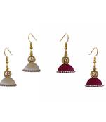 Multicolor combo silk thread earrings